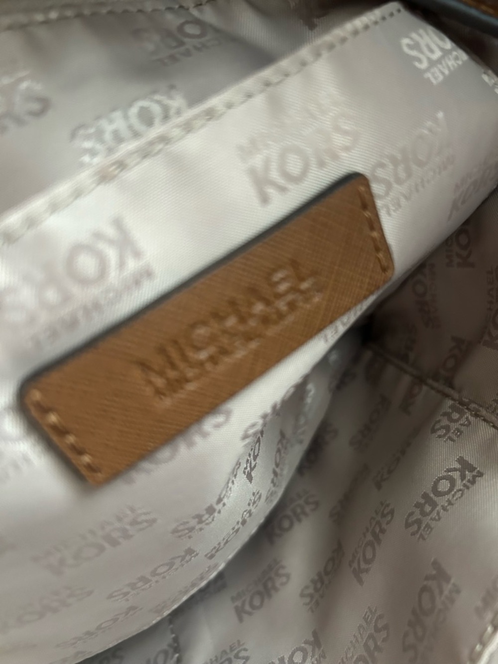 Michael Kors Olive Green Tote with Brown Leather Trim & Gold Charm - Picture 5 of 9